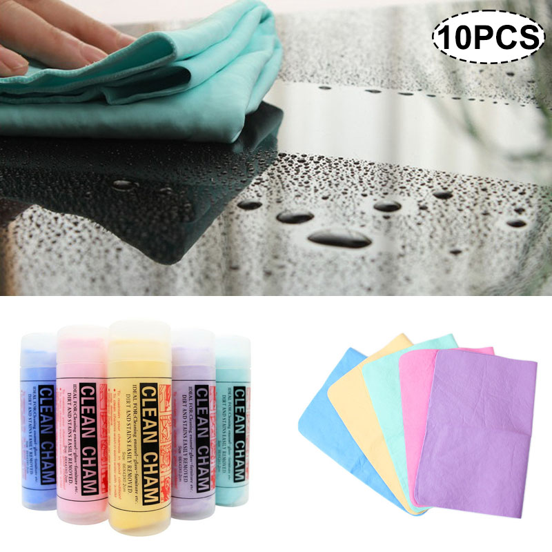 Car Accessories Shop - ผ้าชามัวร์ PVA อุปกรณ์เสริมรถยนต์10ชิ้นอุปกรณ์ทำความสะอาดผ้าเช็ดรถขนาดใหญ่66*43ซม. ผ้าขนหนูดูดซับน้ำในลำกล้อง