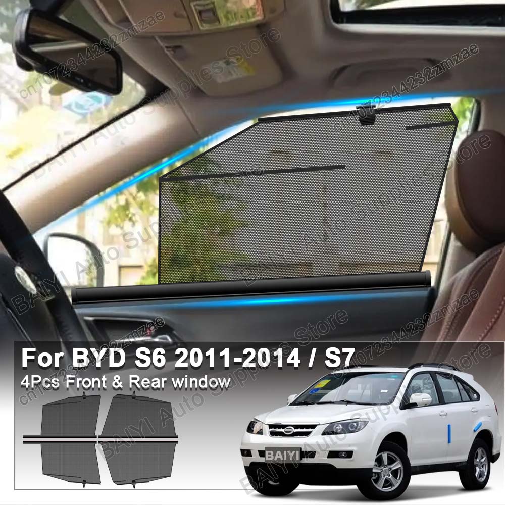 Automatic Car Sunshade - สำหรับ BYD S7/S6 2011-2014 กระจกหน้าต่างด้านข้างรถยนต์ ม่านบังแดดรถยนต์,