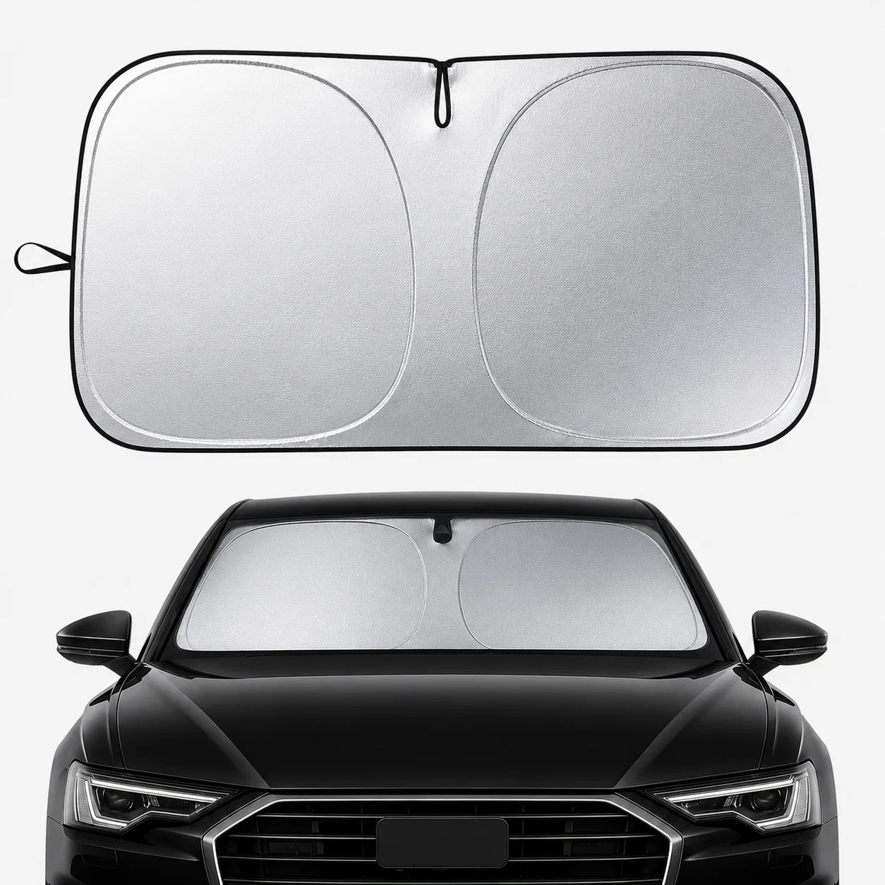 Automatic Car Sunshade - แผ่นบังแดดกระจกรถยนต์แบบพับได้ ป้องกันรังสียูวี สำหรับกระจกหน้ารถ อุปกรณ์ตกแต่งภายใน