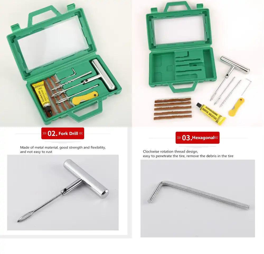 Car Emergency Tool Kit - ชุดเครื่องมือซ่อมยางรถยนต์พร้อมกล่องเครื่องมือพลาสติก 11 ชิ้น ชุดซ่อมฉุกเฉิน