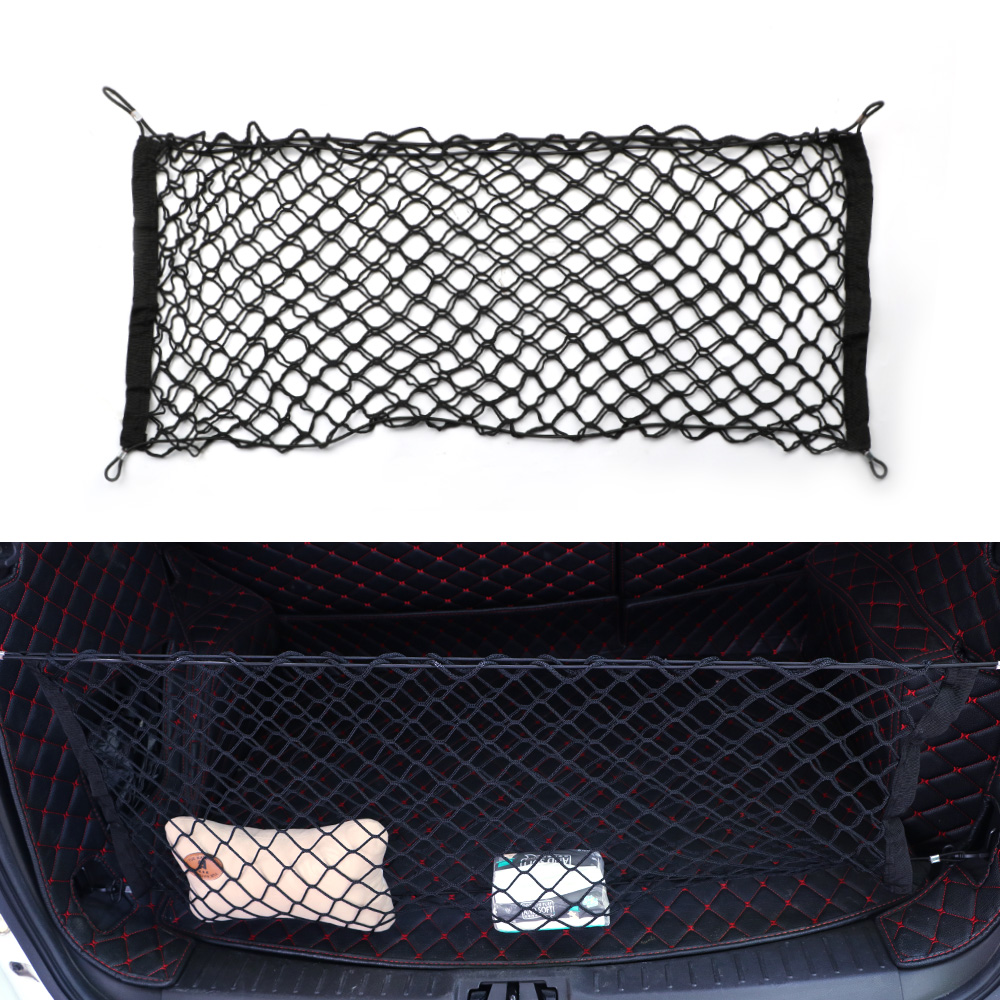 Car Cargo Net Trunk - 90x4เก็บของท้ายรถ0/110X50ซม. กระเป๋าสัมภาระไนลอนยืดหยุ่นถุงใส่ของแบบตาข่ายอุปกรณ์ตกแต่งภายใน
