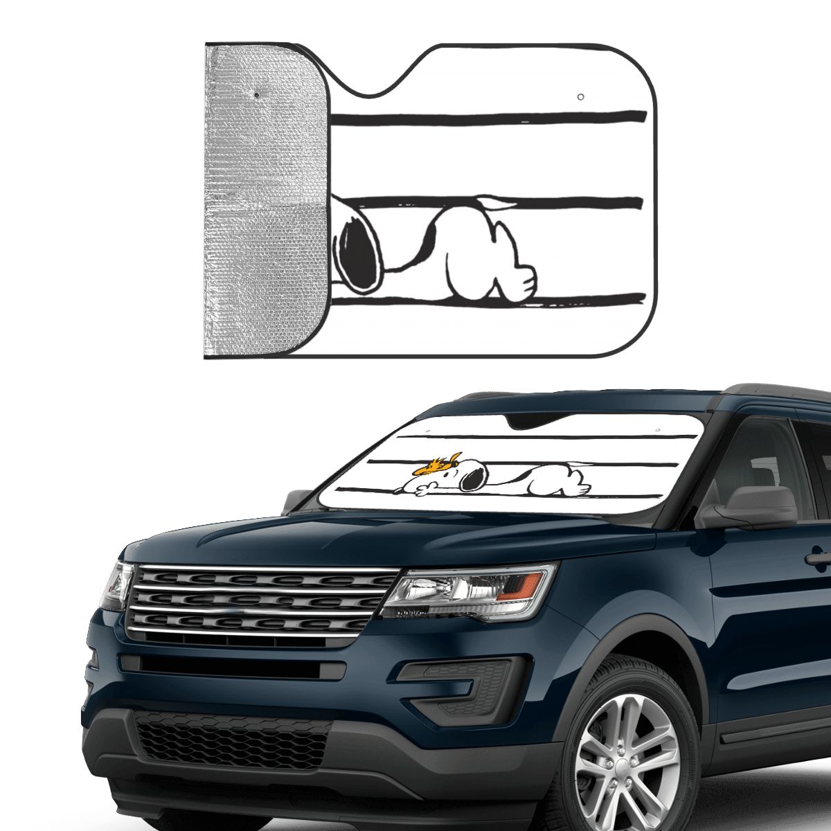 Snoopys Smile Giggle Laugh Win - Automatic Car Sunshade บทวิจารณ์และราคา