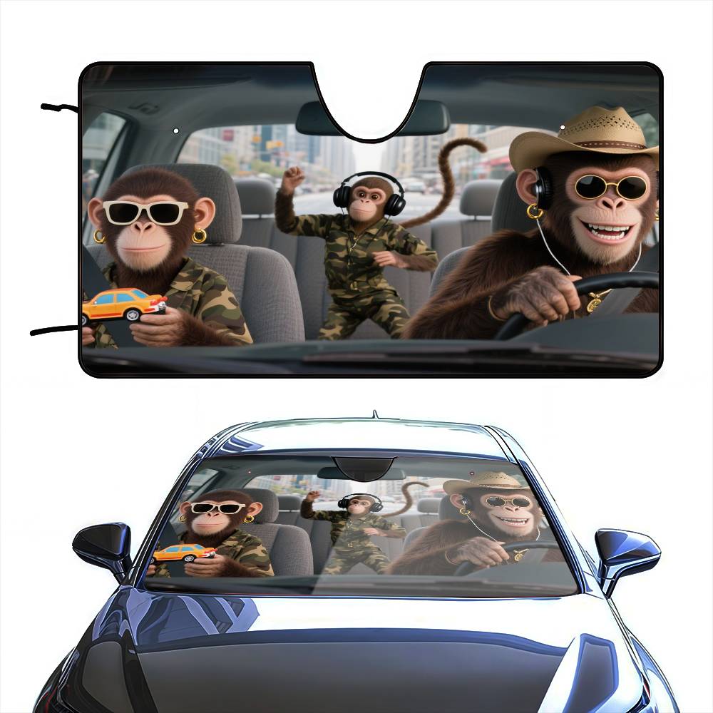 ลิงตลก DRIVER รถม่านบังแดดกระจ - Automatic Car Sunshade บทวิจารณ์และราคา