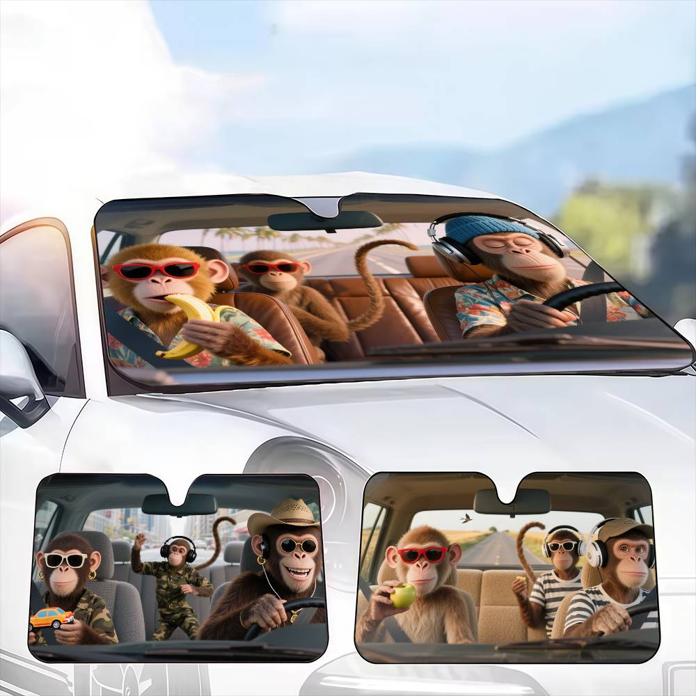 ลิงตลก DRIVER รถม่านบังแดดกระจ - Automatic Car Sunshade บทวิจารณ์และราคา