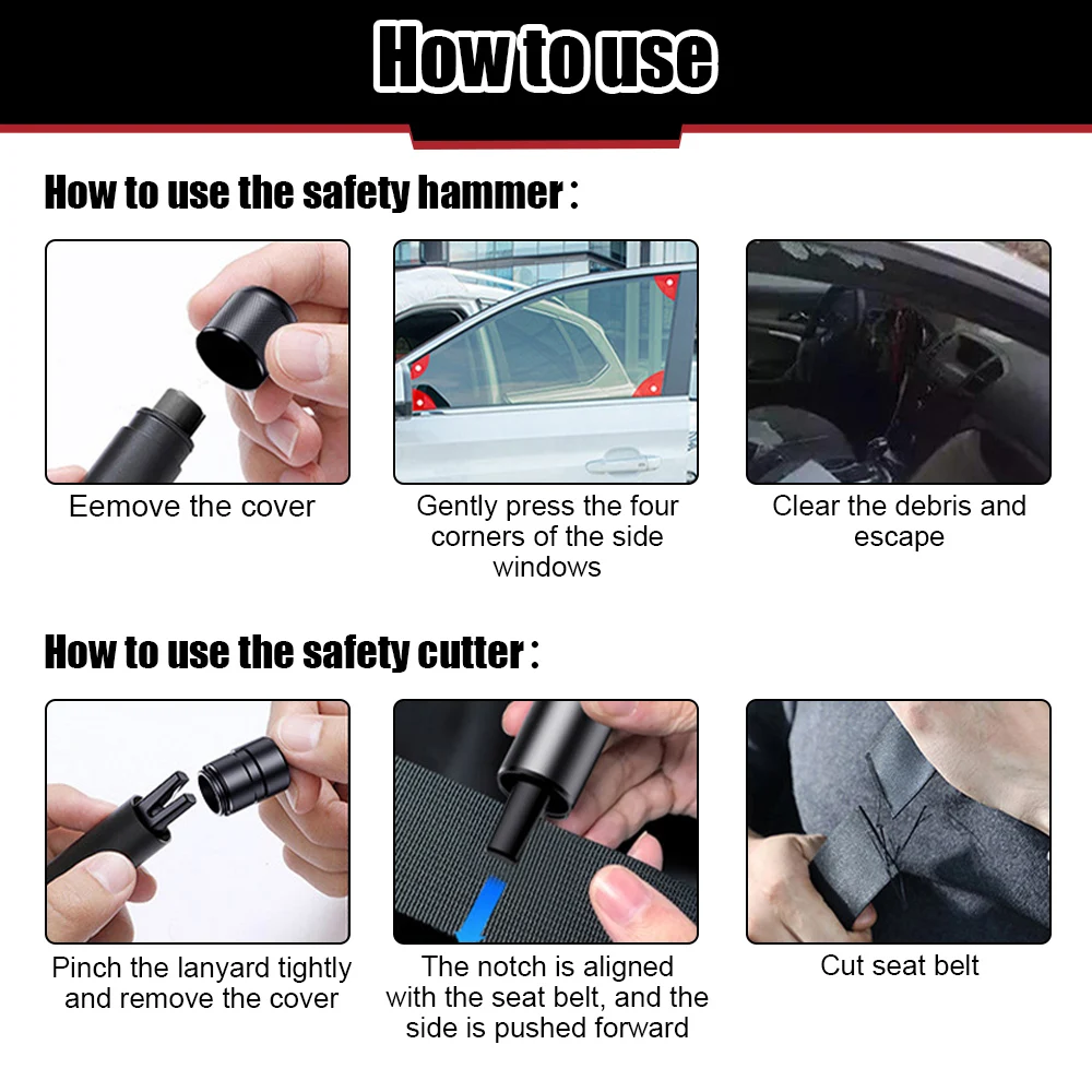 2 In 1 รถความปลอดภัยค้อนฉุกเฉิ - Car Emergency Tool Kit บทวิจารณ์และราคา