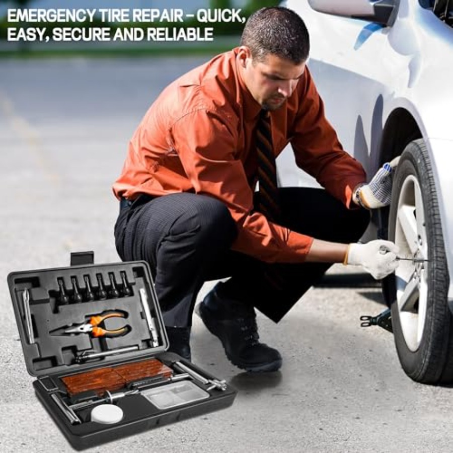 ชุดซ่อมยางสแตนเลสแข็งแรงทนทาน  - Car Emergency Tool Kit บทวิจารณ์และราคา